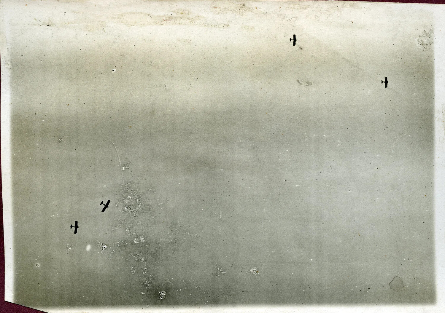 Formation of Biplane Aircraft in Flight, WWI French Pilot's Album