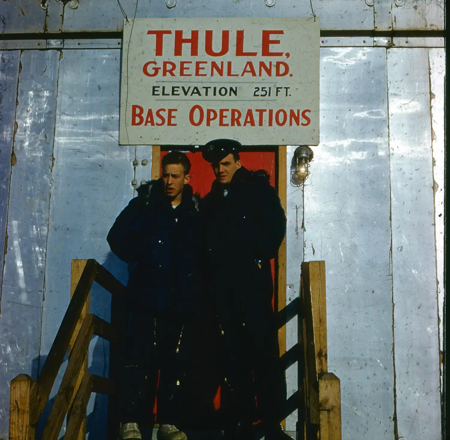 U.S. Air Force Personnel at Base Operations Entrance, Thule Air Base, Greenland