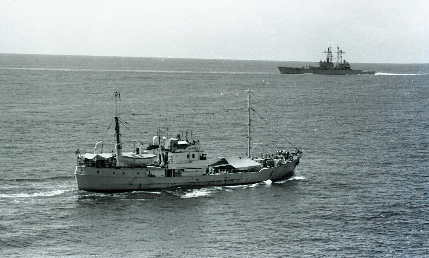 Soviet AGI Intelligence Trawler Shadowing US Navy Task Force, Vietnam War Era