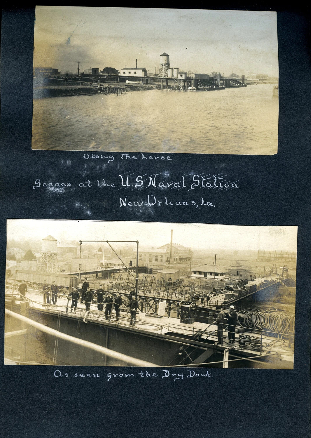 Album Page: 'Scenes at the U.S. Naval Station, New Orleans, La.'