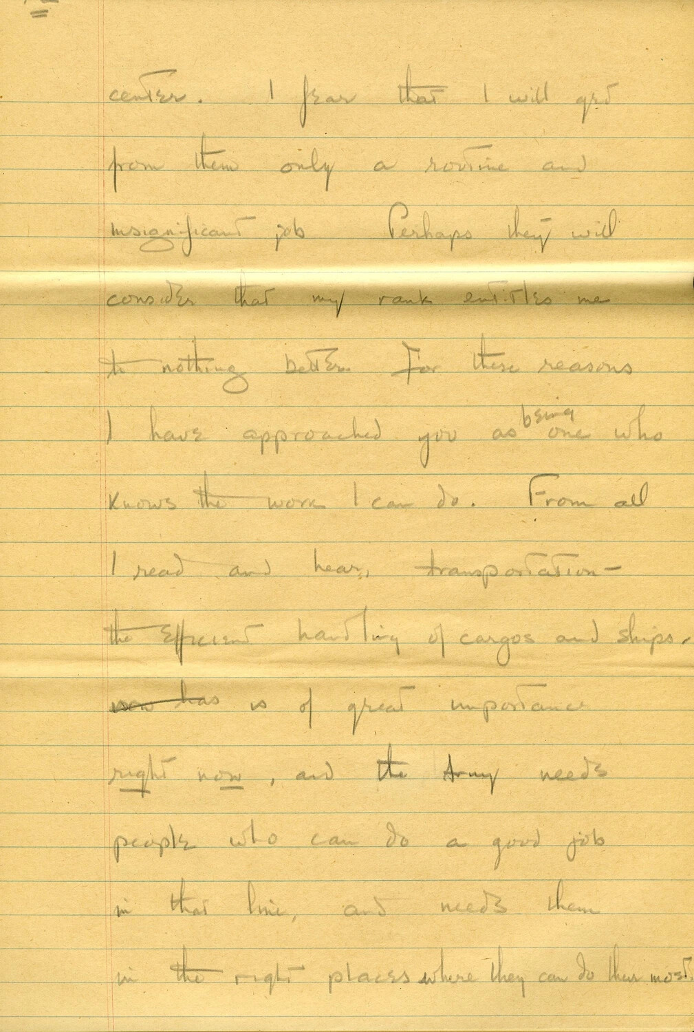 Handwritten WWII-Era Letter Regarding Military Assignment and Transportation Duties, CBI Theater Documents