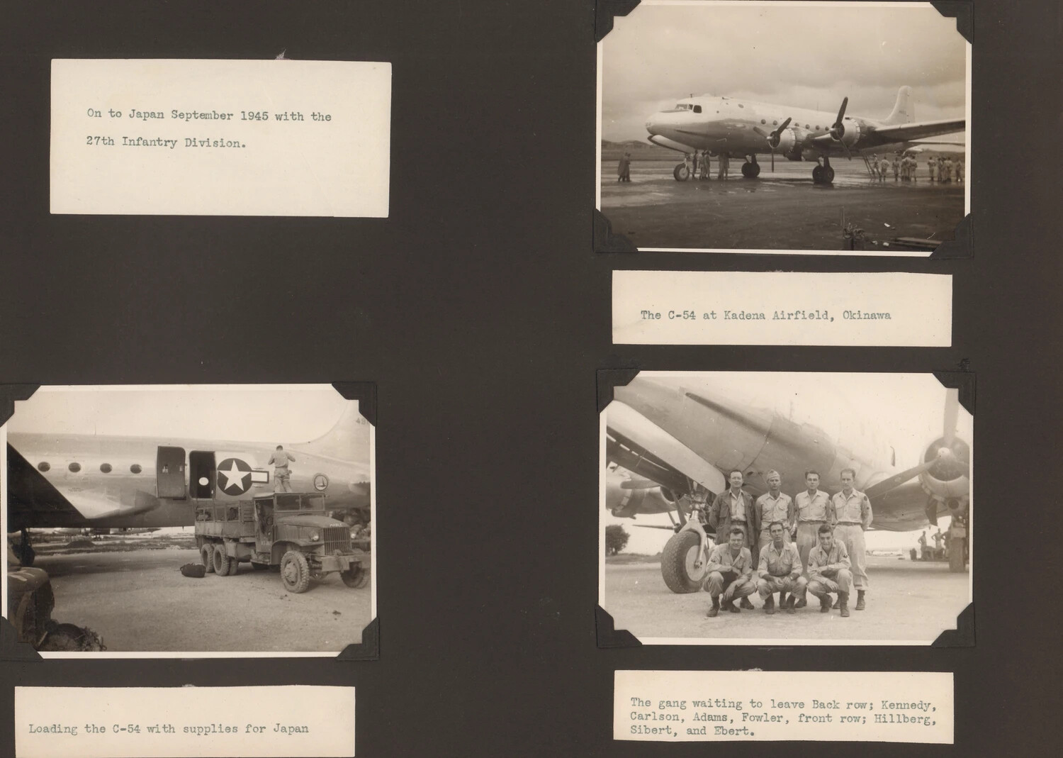 27th Infantry Division Deployment to Japan via C-54 Transport, Kadena Airfield, Okinawa, September 1945