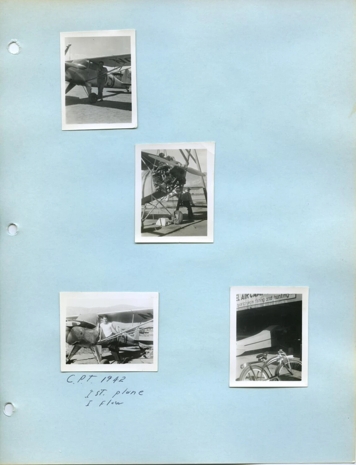 Civilian Pilot Training (C.P.T.) Program Album Page, 1942 - Pat McAleer Collection