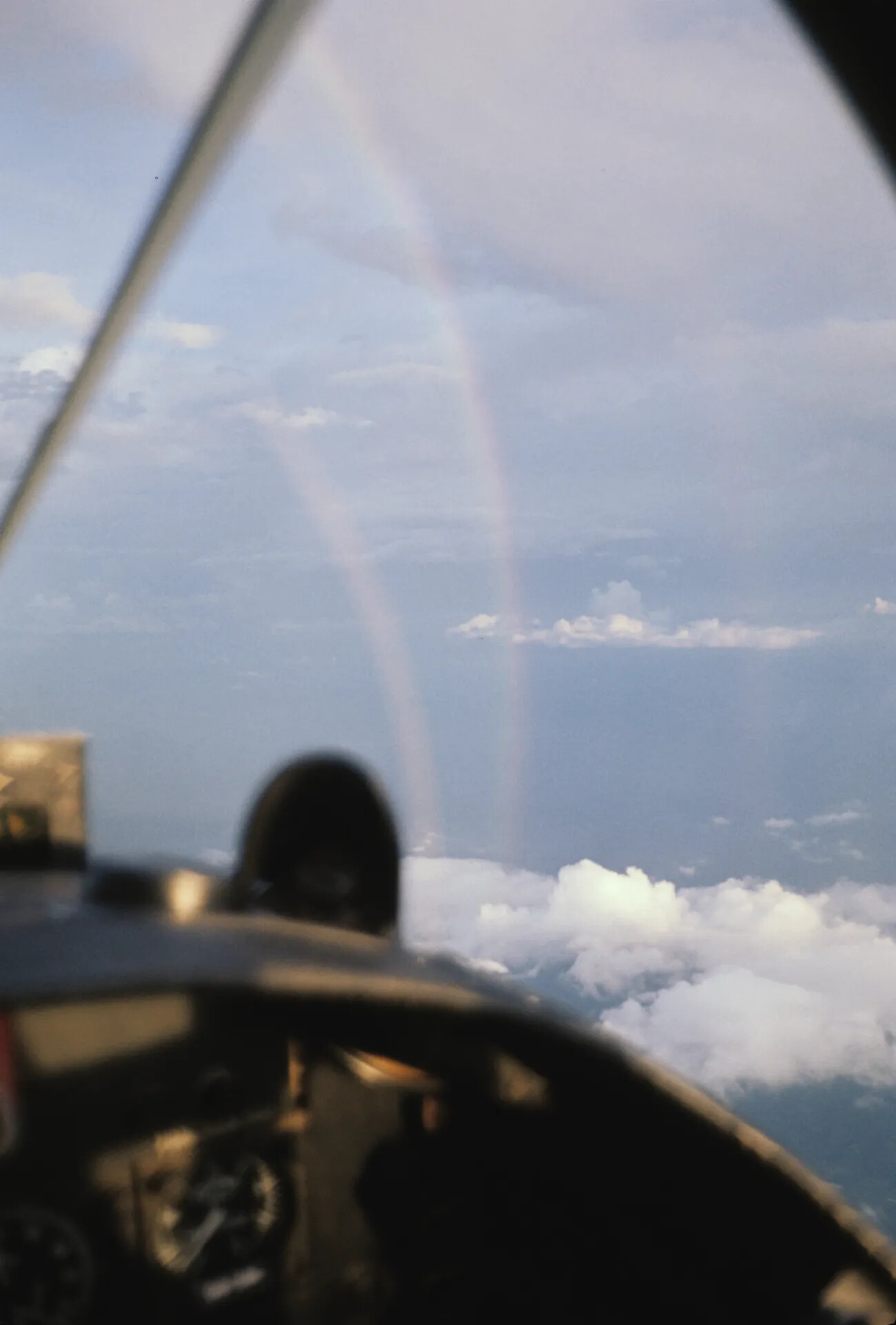 Cockpit View of a Double Rainbow Above Clouds, In-Flight, Vietnam War Era