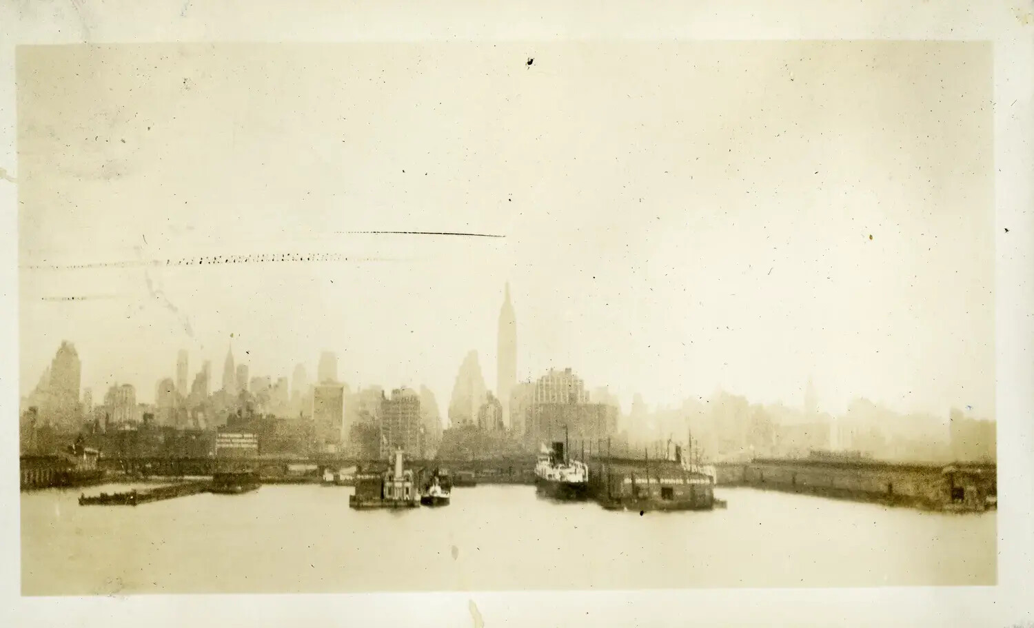 Manhattan Skyline from the Harbor, New York City, 1930s — USS Maryland Photo Album