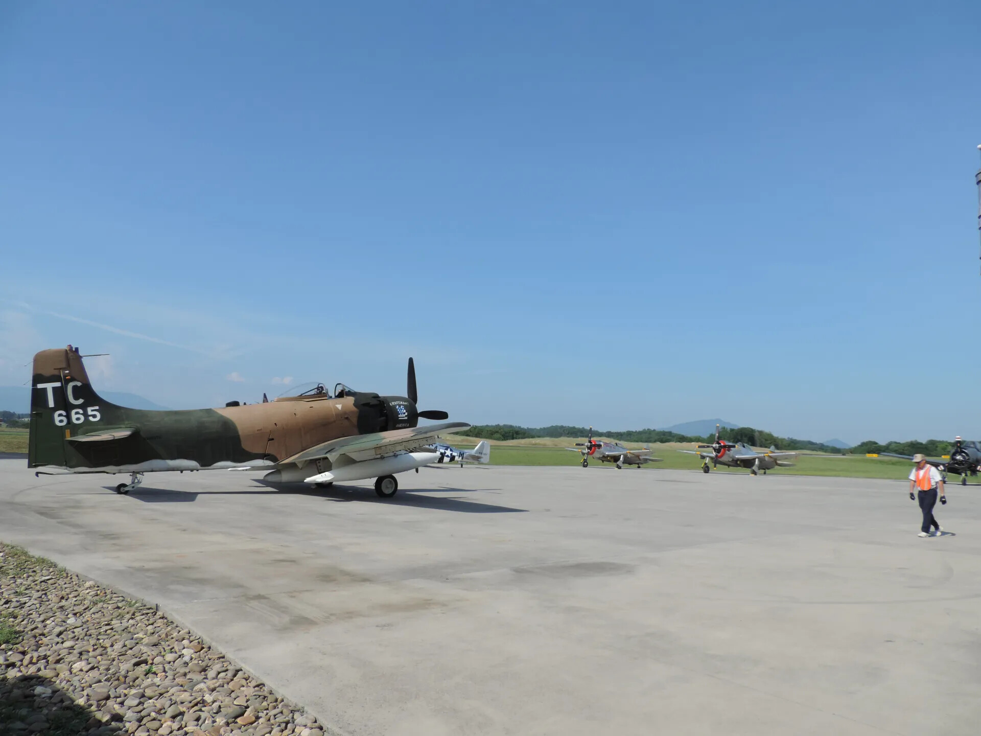 Douglas A-1 Skyraider 'Lieutenant America' (TC 665) on Flight Line, Tennessee Air Show, June 2014