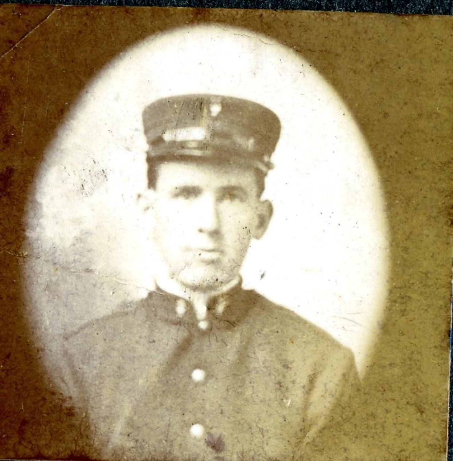 Studio Portrait of a U.S. Navy Sailor, Oval Vignette