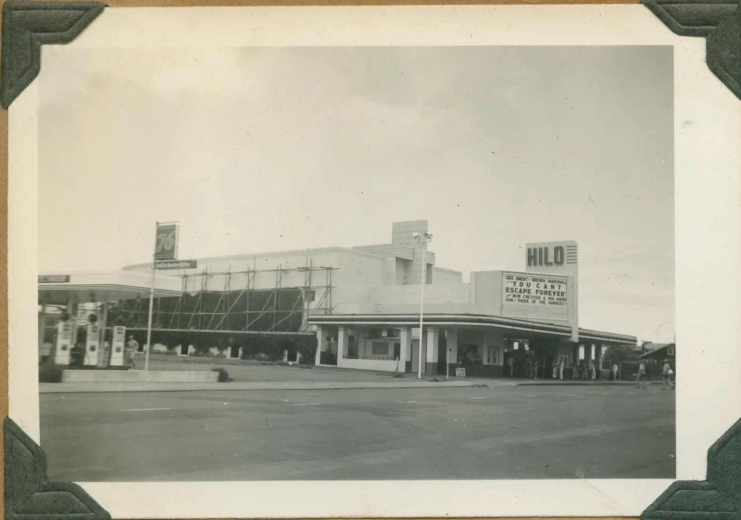Hilo Theatre Marquee and Union 76 Gas Station, Hilo, Hawaii, c. 1942-1943