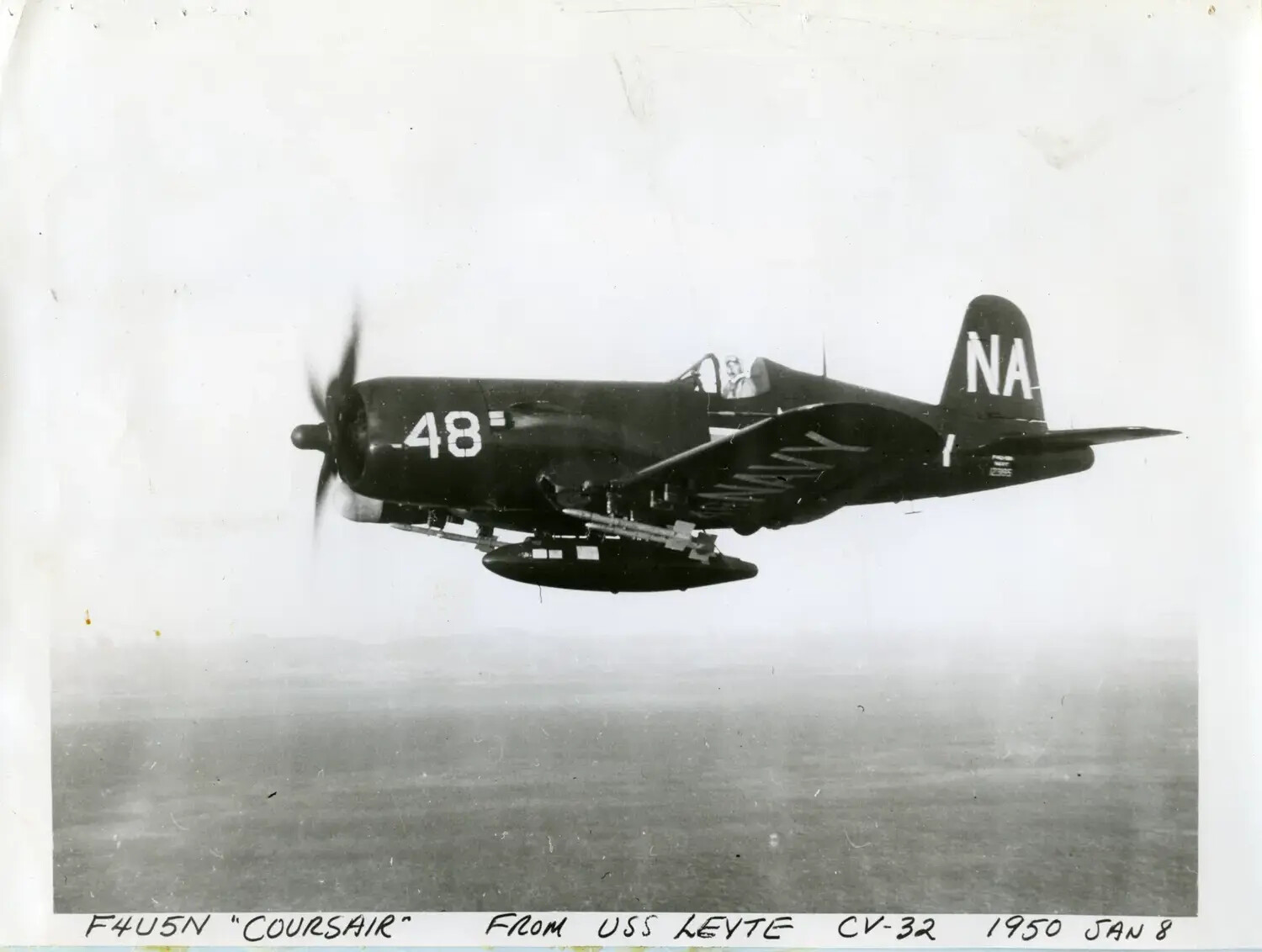 F4U-5N Corsair Night Fighter, Fuselage No. 48, USS Leyte (CV-32), 8 January 1950