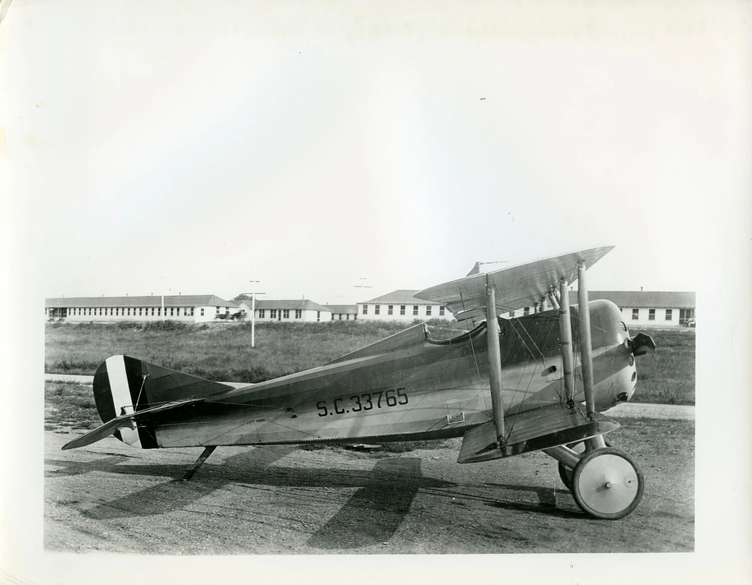 U.S. Army Air Service Pursuit Biplane 'S.C. 33765' on Airfield Hardstand, Mid-1920s