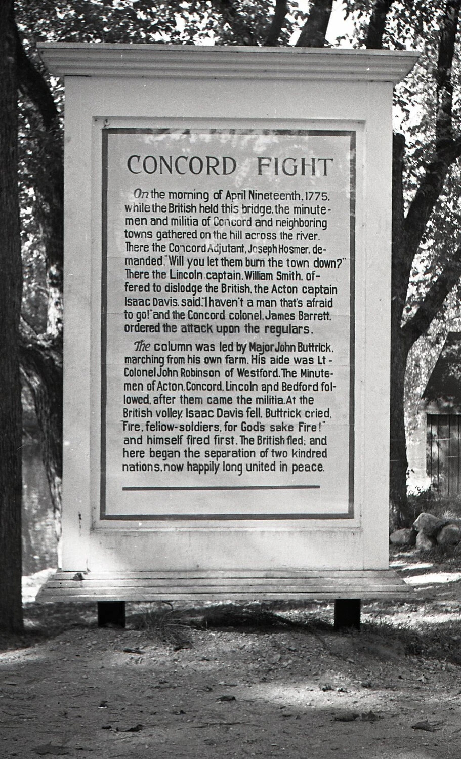 "Concord Fight" Historical Marker, Old North Bridge, Concord, Massachusetts