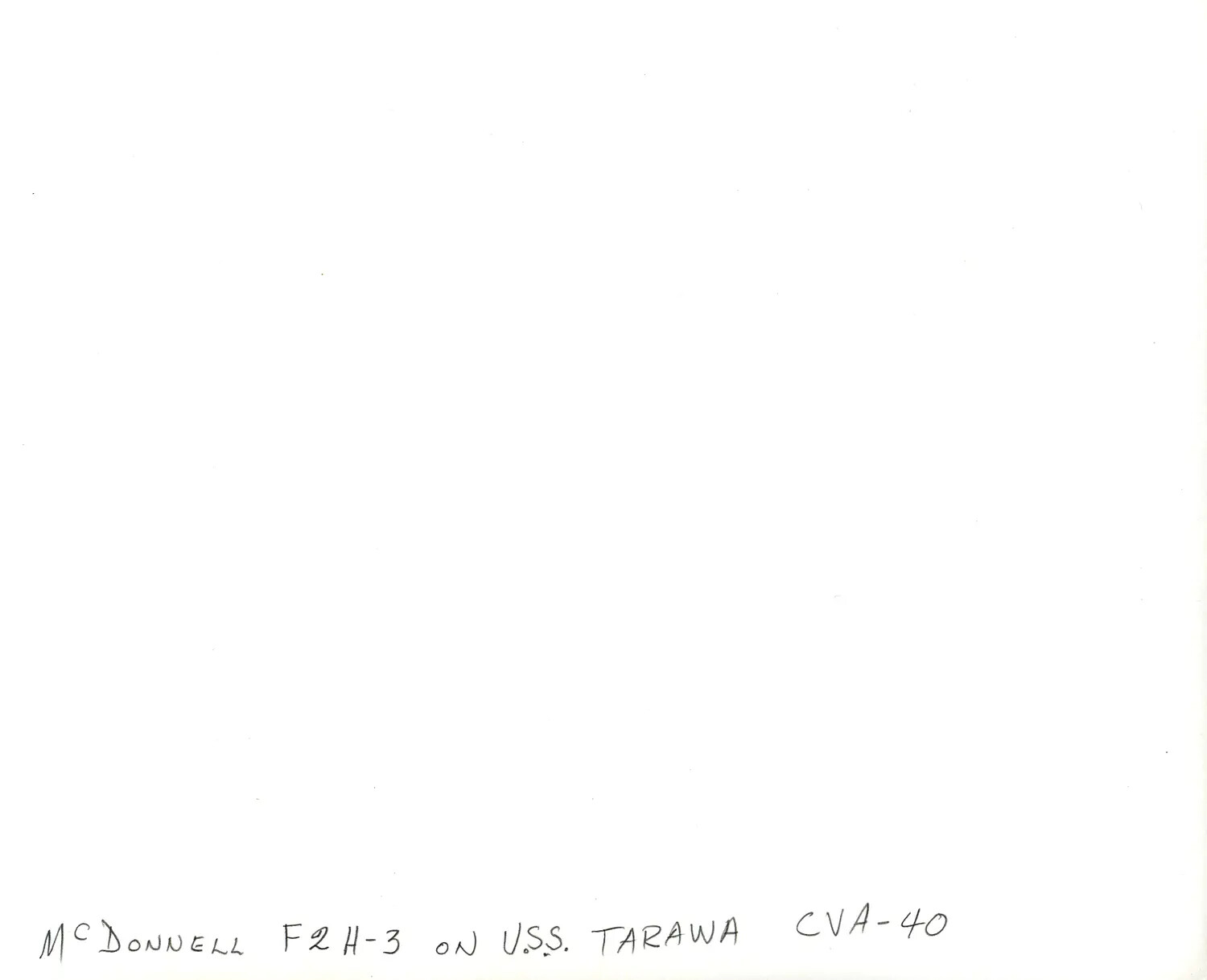 Archival Caption Card: McDonnell F2H-3 Banshee aboard USS Tarawa (CVA-40)