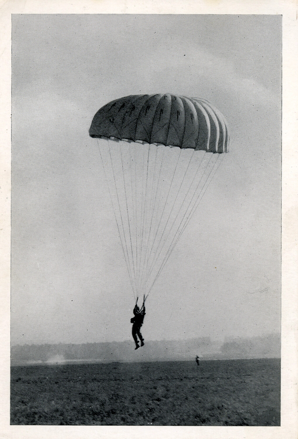 Paratrooper Descending Under Canopy, Illustrative Print (Possibly 101st Airborne Division)