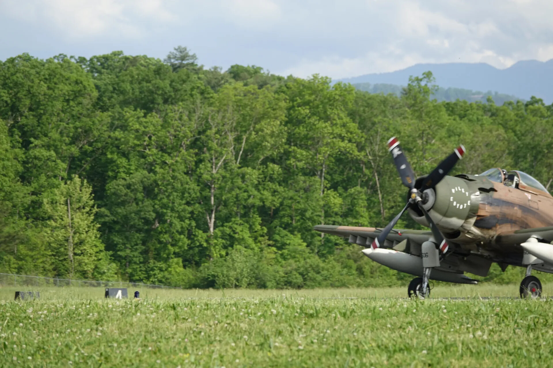 A-1 Skyraider "Wiley Coyote" Taxiing at Airshow, Tennessee