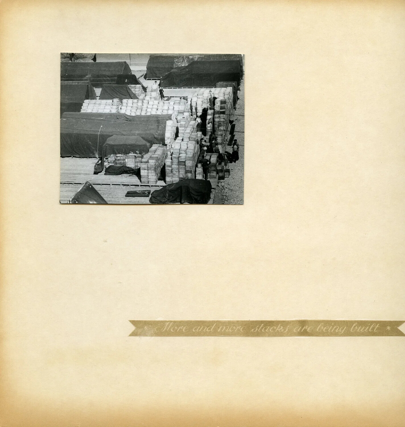 Elevated View of Open-Air Storage Stacks Under Construction, Depot Album Plate