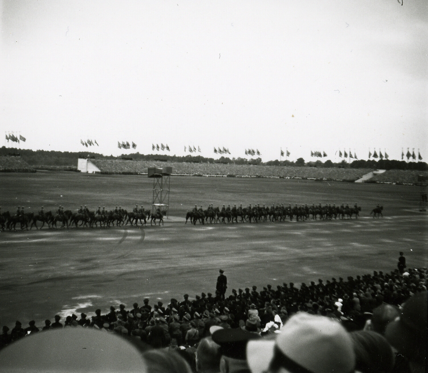 Mounted Cavalry Parade at Nuremberg Rally Grounds, WWII-Era Negative