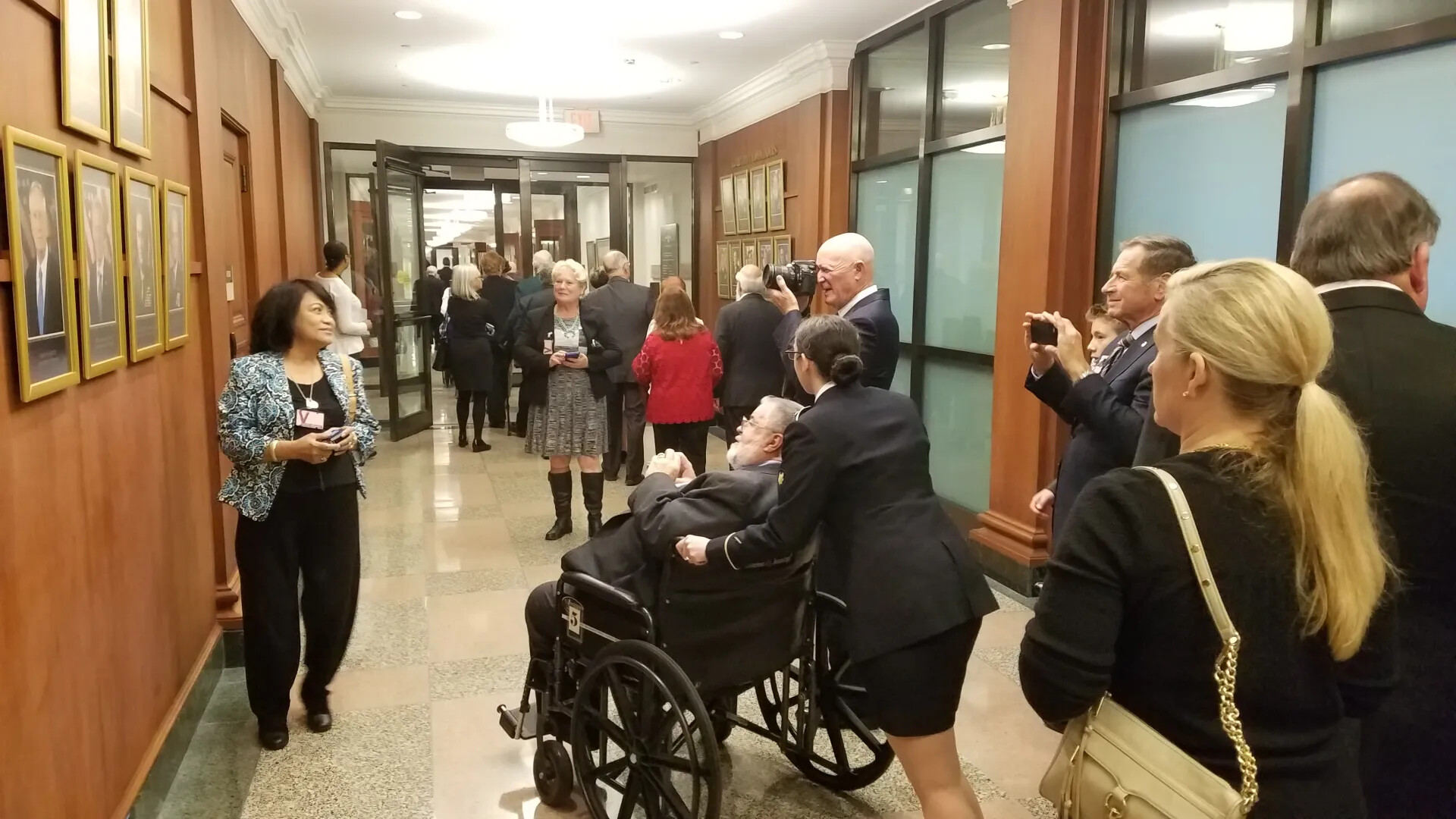 Crowd Gathering in Pentagon Corridor During Gary Mike Rose MOH Ceremony Visit, October 24, 2017