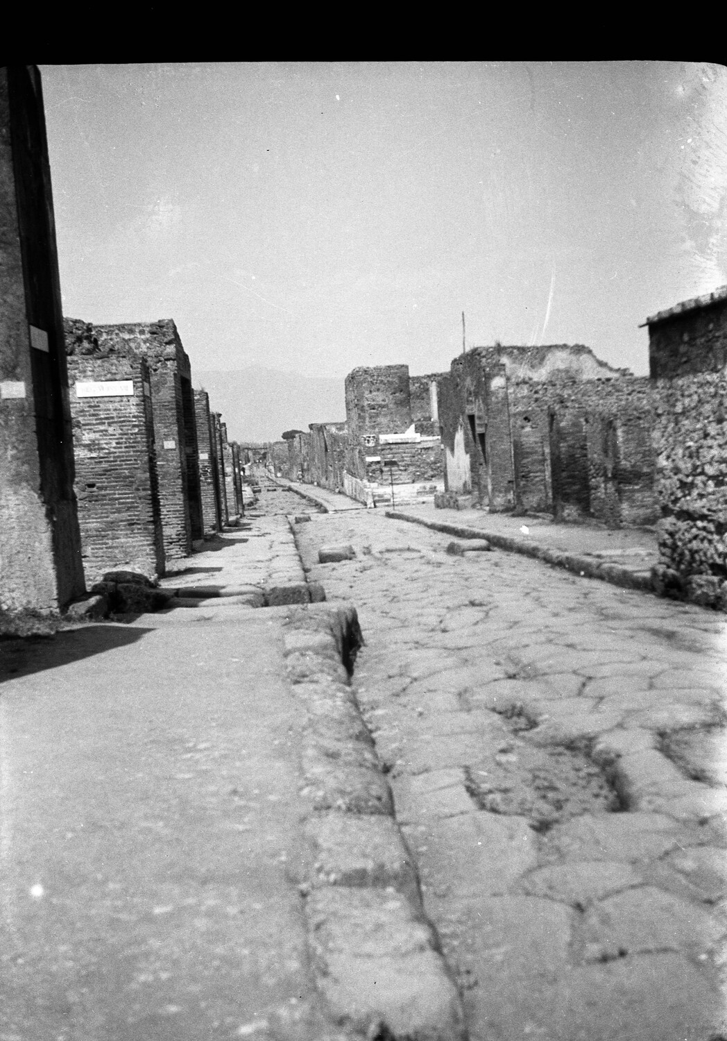 Ancient Roman Street, Pompeii Archaeological Ruins - Pre-WWII Travel Photograph