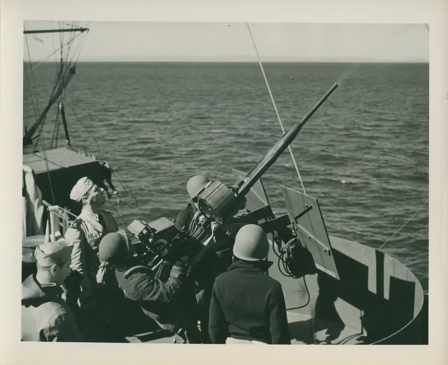 Anti-Aircraft Gun Crew Aboard USS Petrof Bay (CVE-80), World War II