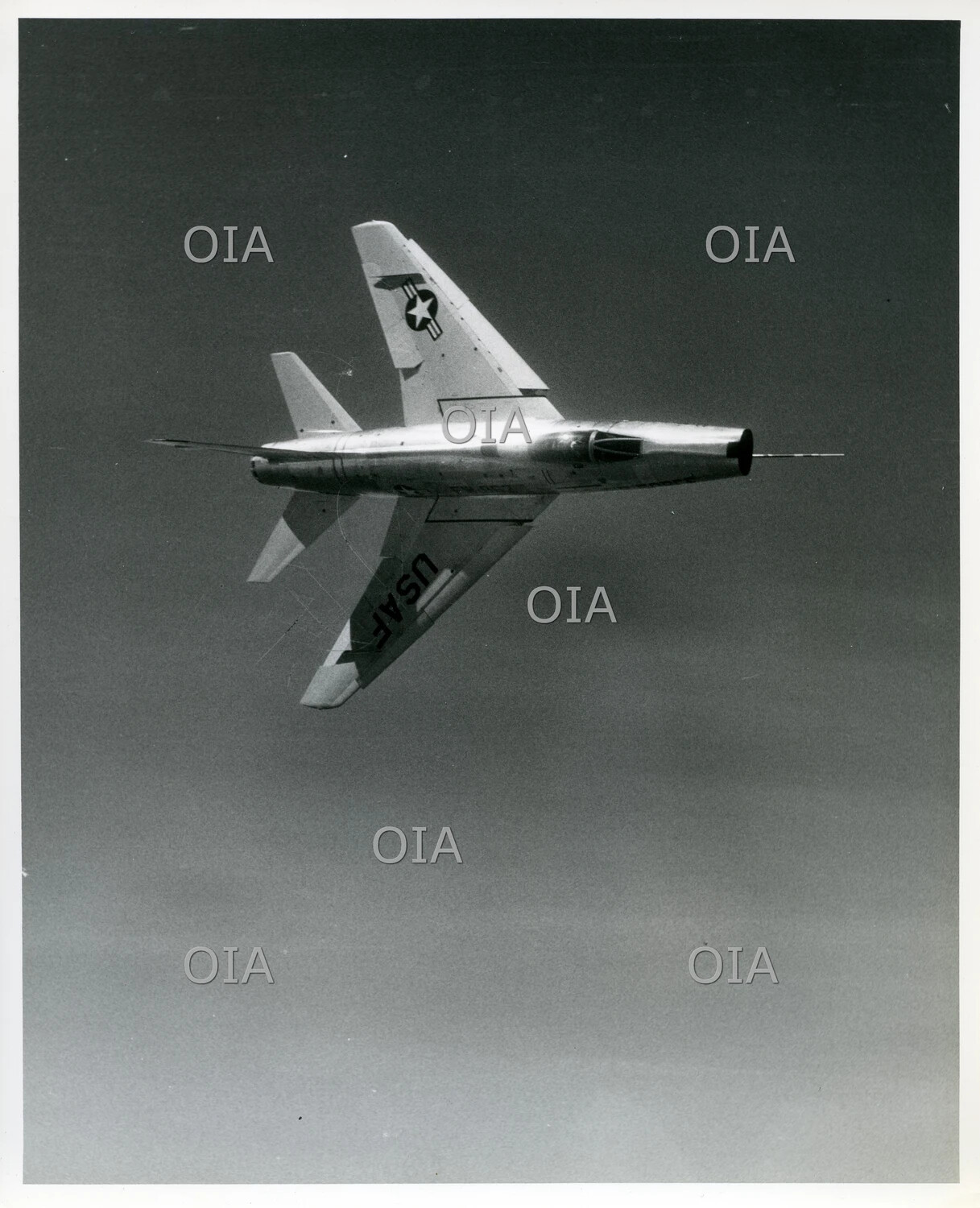 North American F-100 Super Sabre in Steep Banking Climb, U.S. Air Force