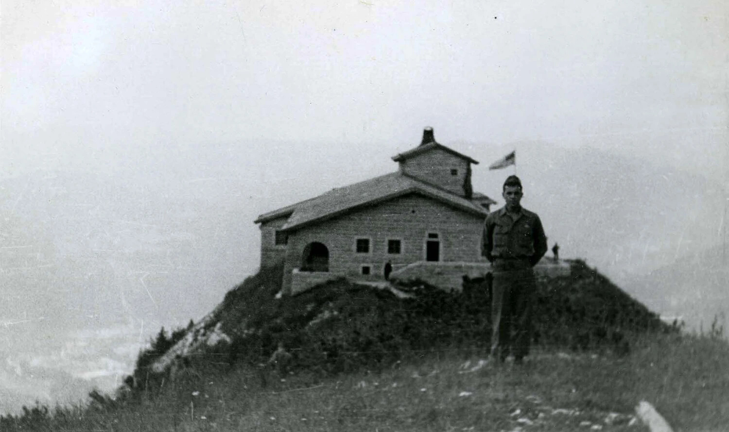 American Soldier at the Eagle's Nest (Kehlsteinhaus), Obersalzberg, Germany, 1945 - 101st Airborne Division Collection