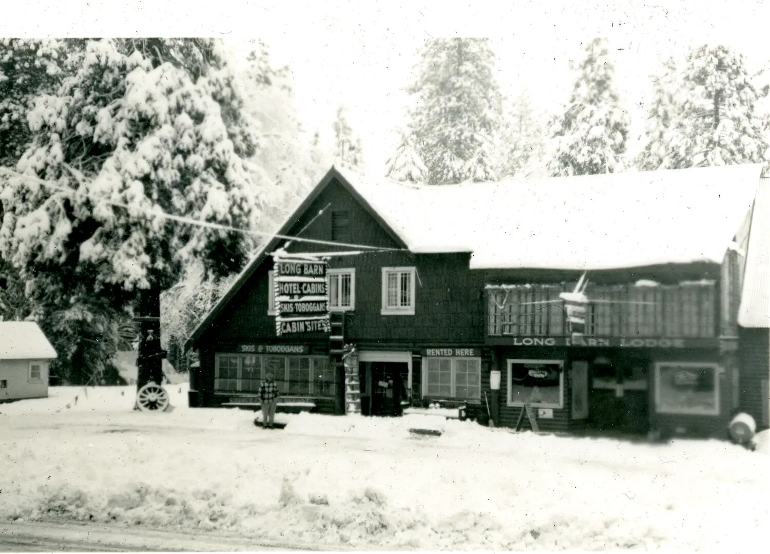 Long Barn Lodge Ski Resort in Snow, California Sierra Nevada (Misfiled Stateside Image)