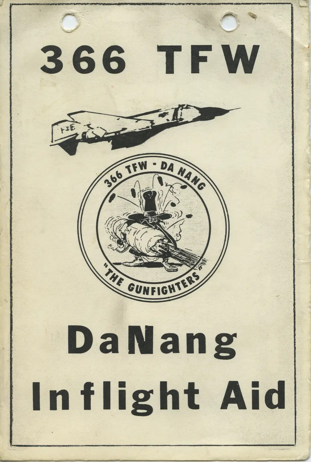 Cover, 366th Tactical Fighter Wing 'DaNang Inflight Aid' Pilot's Pocket Reference Manual, Vietnam War Era