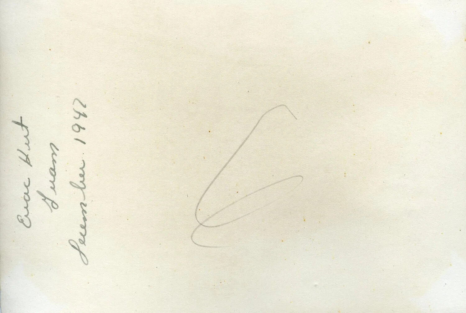 Reverse of Photograph, 'Evac Hut, Guam, December 1947' - VR-6 Agana Photo Album