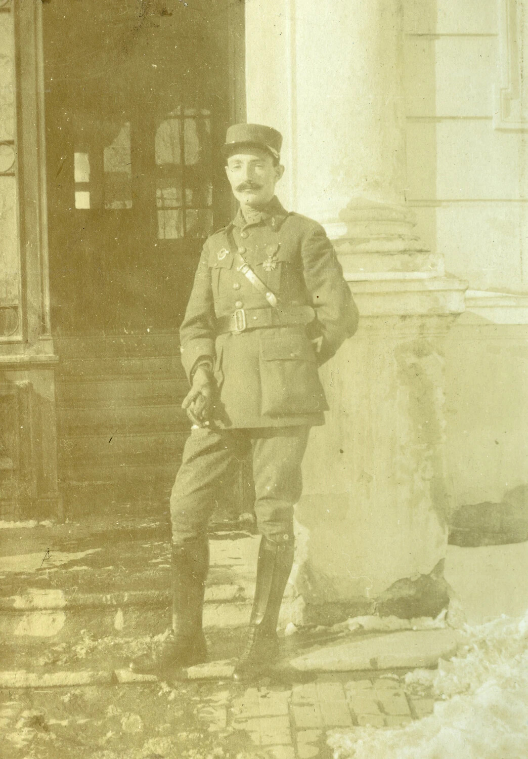 Portrait of a French Aviator Officer in Winter, WWI French Pilot Album