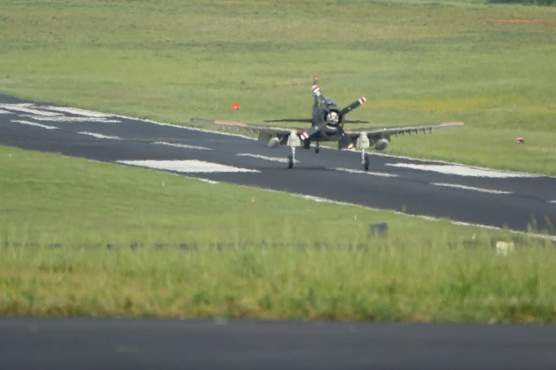 Douglas A-1 Skyraider, Head-On Runway Pass, Wide View