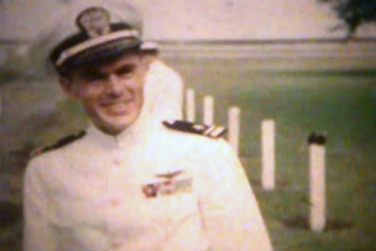 U.S. Navy Officer in Dress Whites with Naval Aviator Wings, NAS Kaneohe