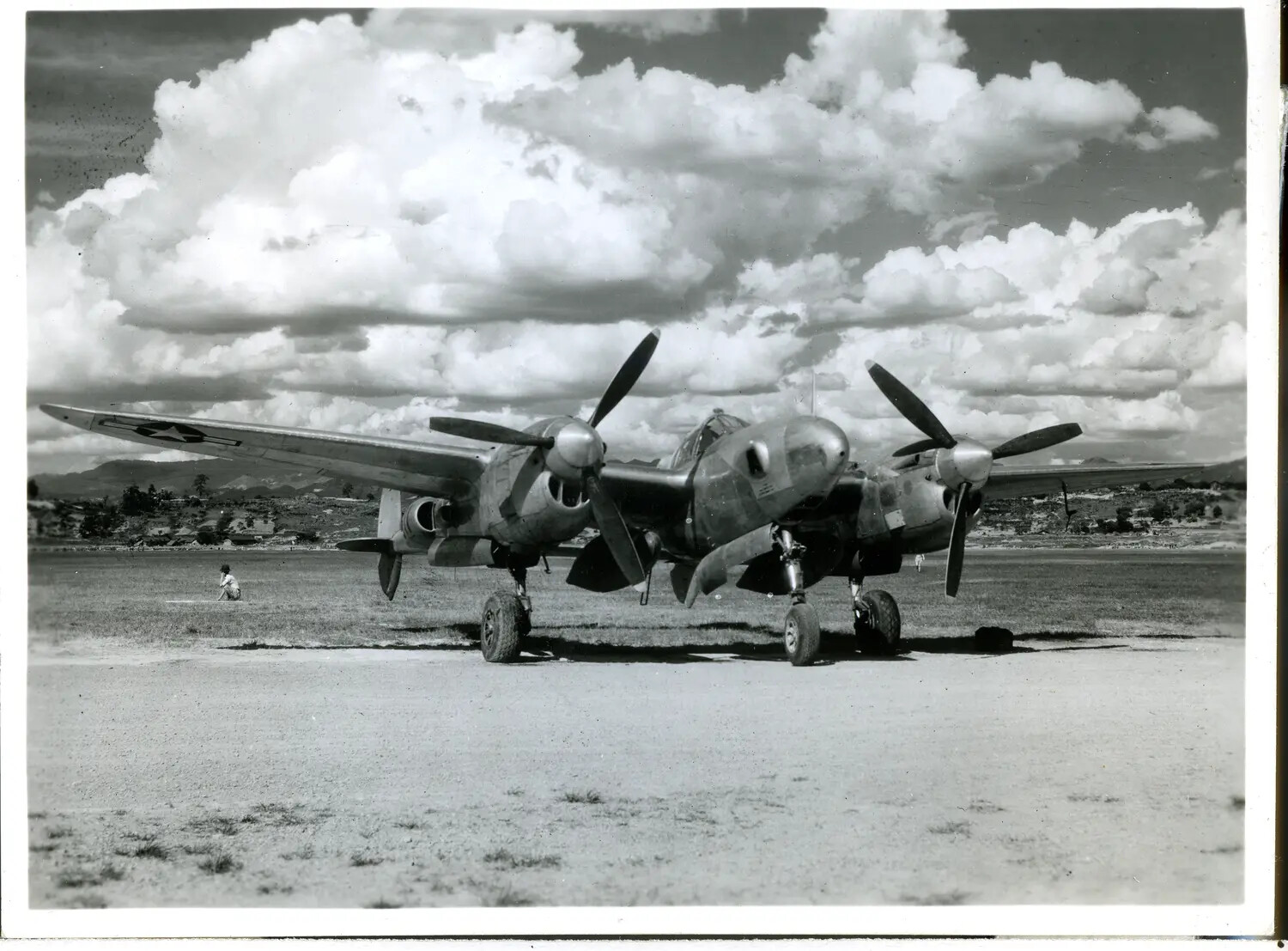 Lockheed P-38 Lightning Fighter on Airfield, China-Burma-India Theater, WWII