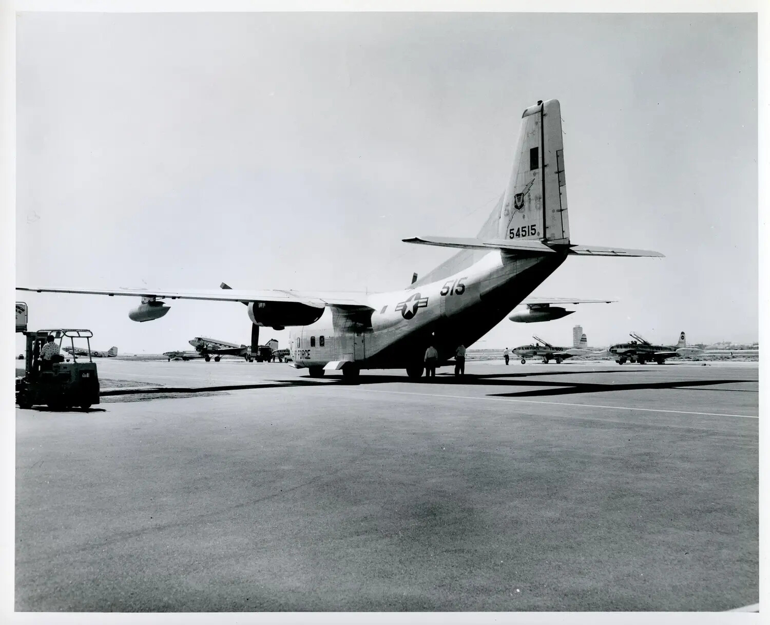 Fairchild C-123 Provider, Serial 54515, Rear View on Air Force Flight Line