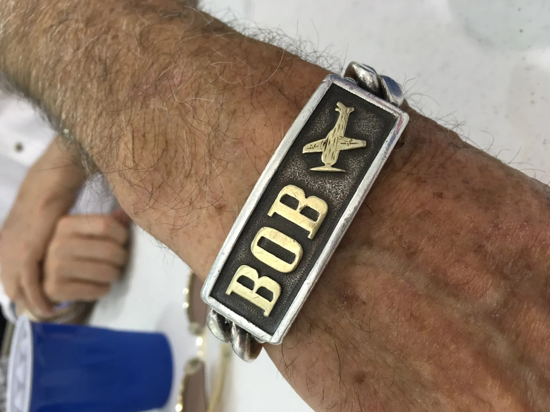 Commemorative "BOB" Name Bracelet with Aircraft Emblem, Operation Tailwind Reunion Event