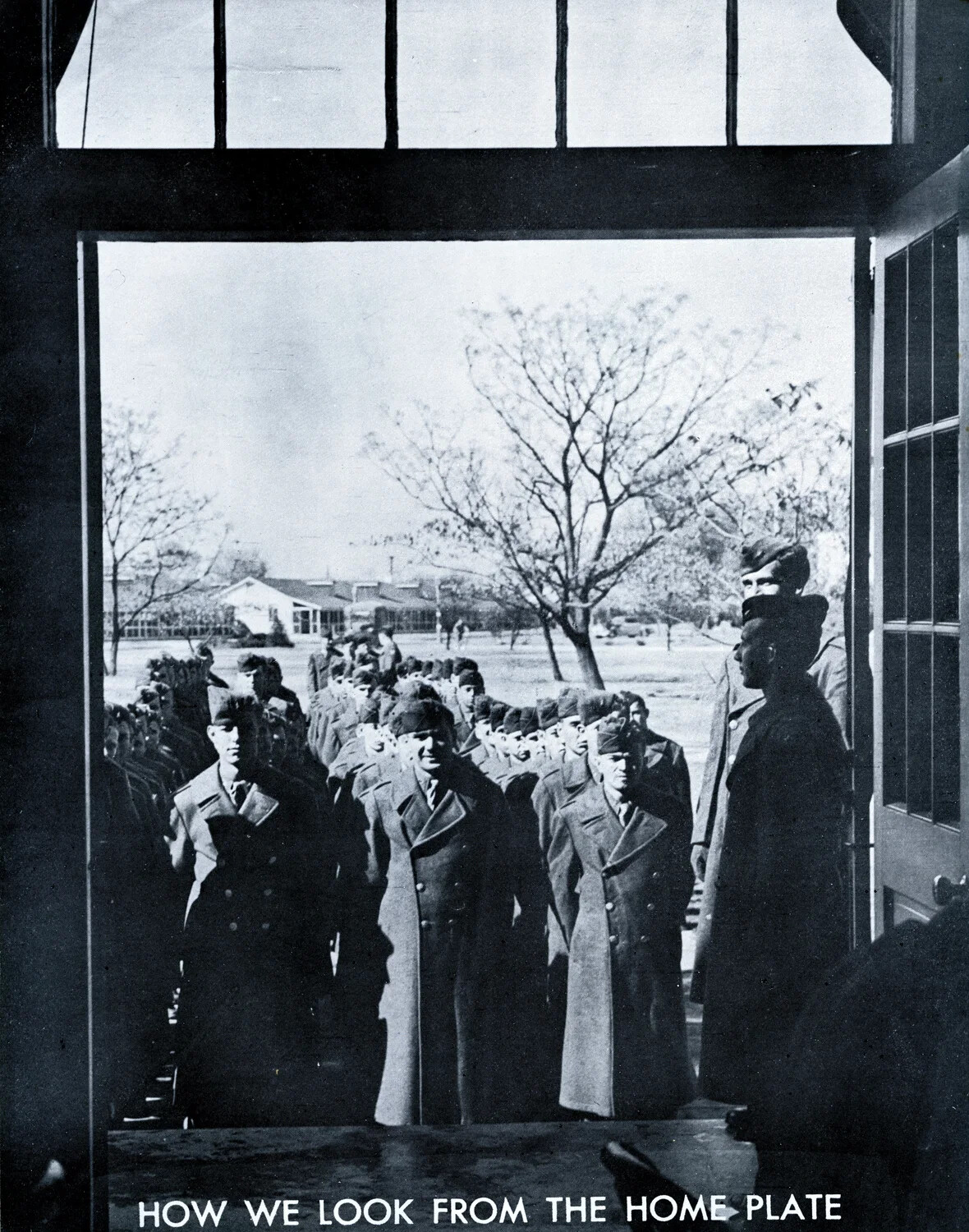 'How We Look From the Home Plate' - Cadets Filing In from Doorway View, AAF Pre-Flight Training Booklet