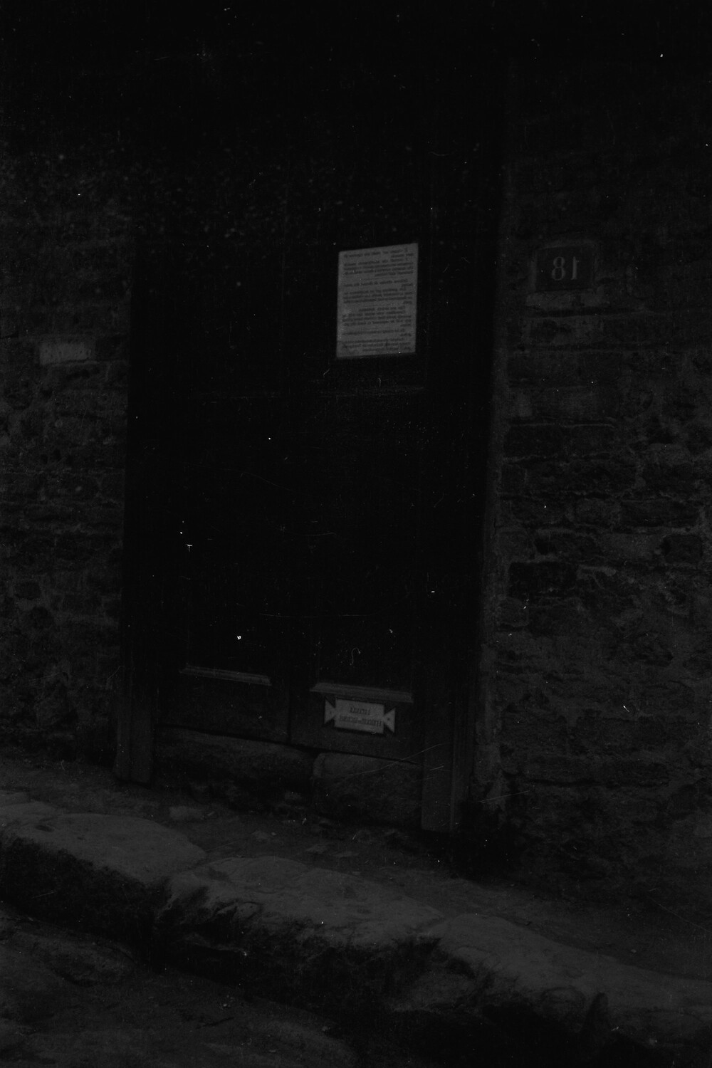 Doorway with Posted Notice and Numbered Plaque, Overseas Port Street Scene, 1930s