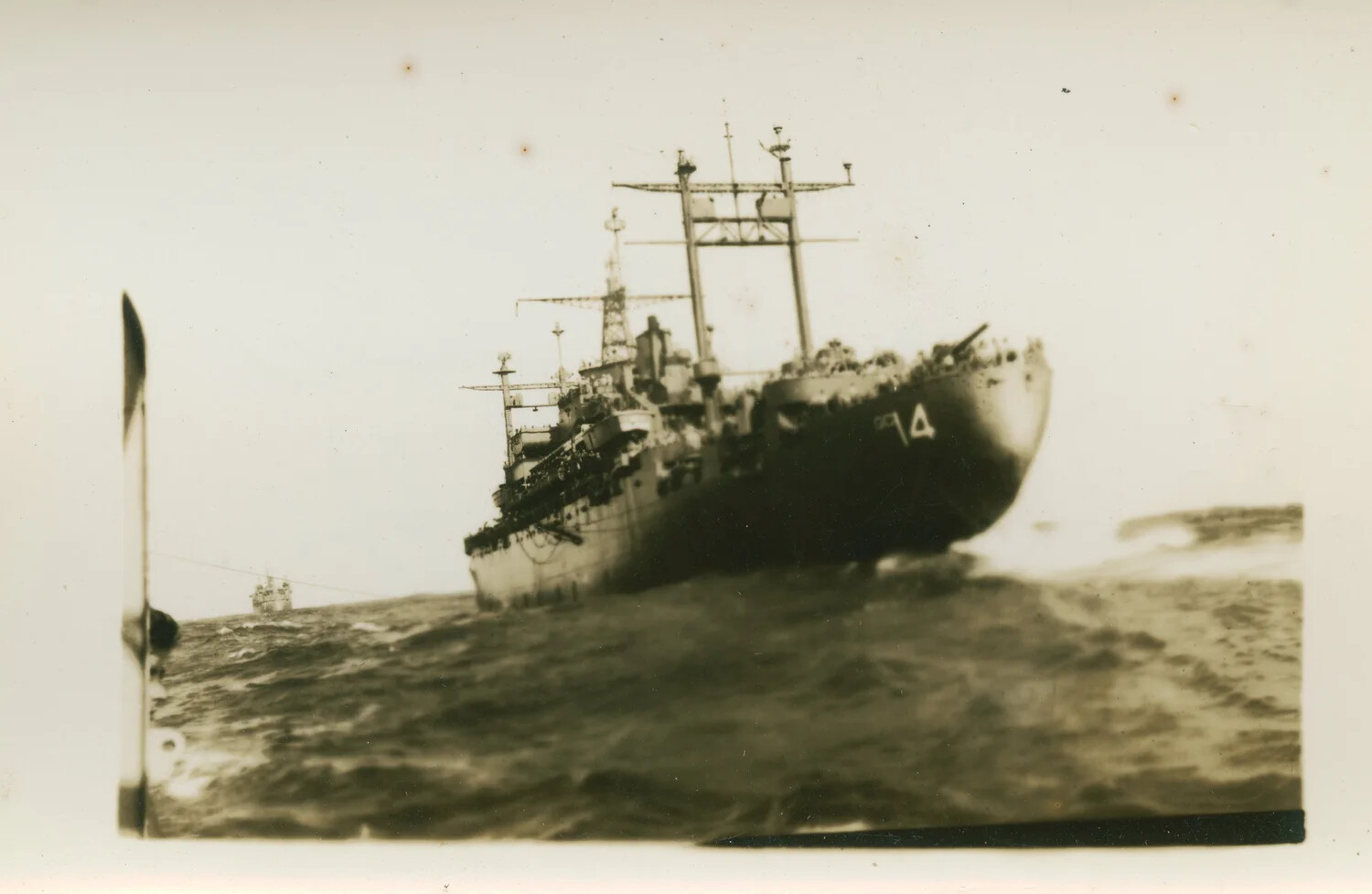 Ship-to-Ship Mail Transfer at Sea — WWII Leyte Gulf Collection