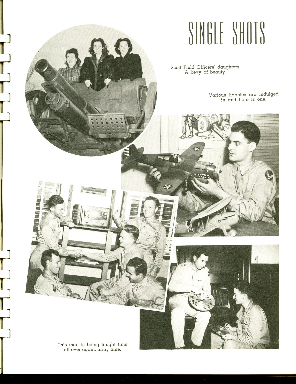 "Single Shots" Yearbook Page - Scott Field Army Air Forces Trainees, WWII Era