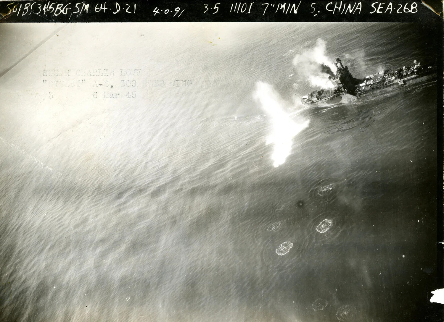 Anti-Shipping Strike Photograph, South China Sea, 6 March 1945