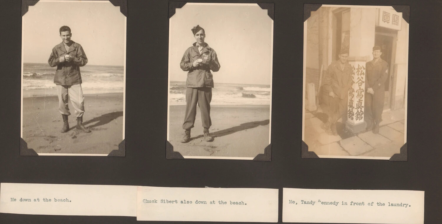 American Servicemen at the Beach and in Front of a Japanese Photo Studio, Occupation of Japan Photo Album