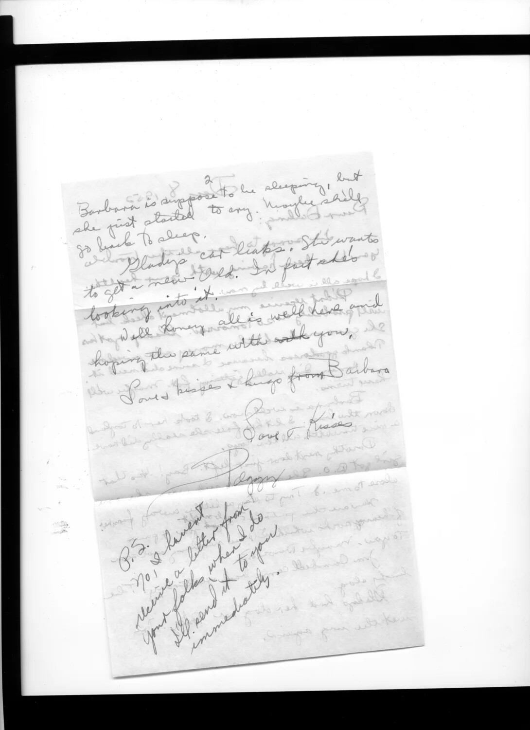 Handwritten Family Letter to a Korean War Serviceman, Signed 'Peggy'