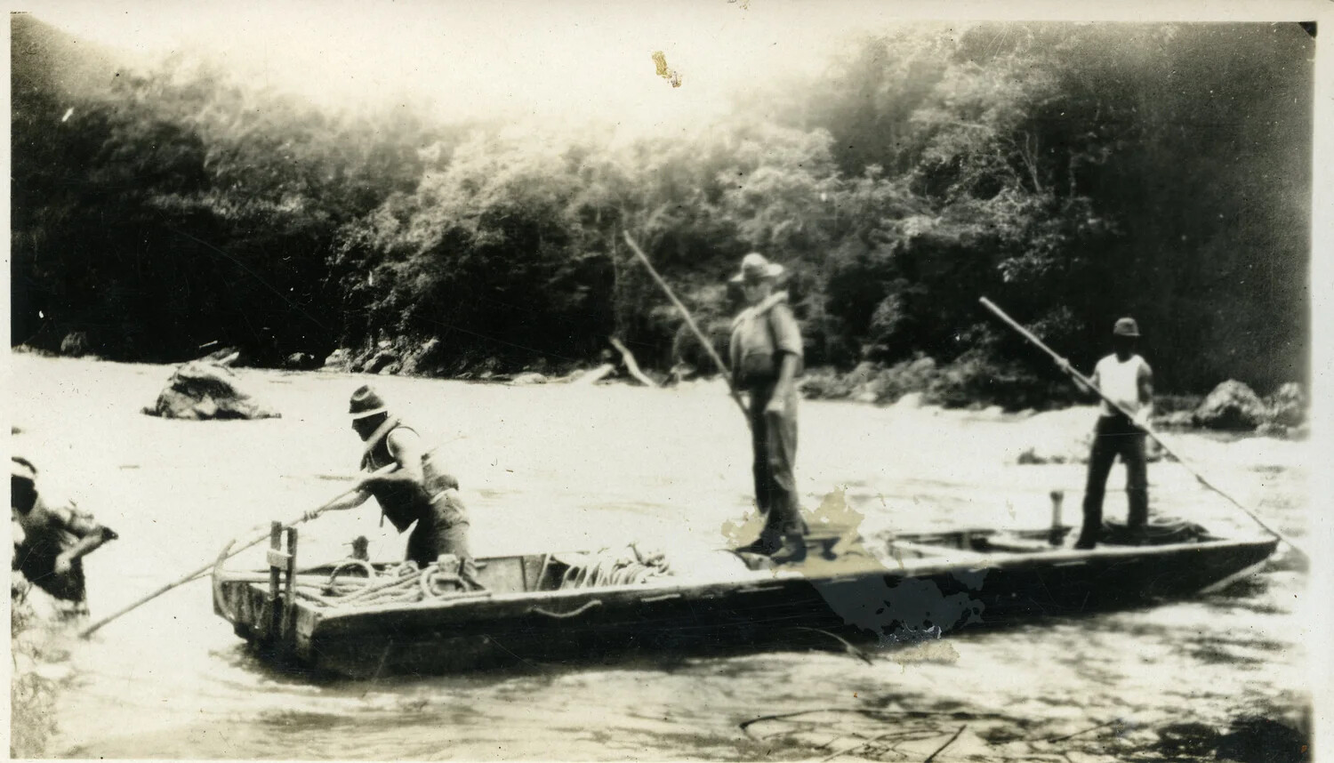 Poled Dugout Boat on a Jungle River, Nicaraguan Interior