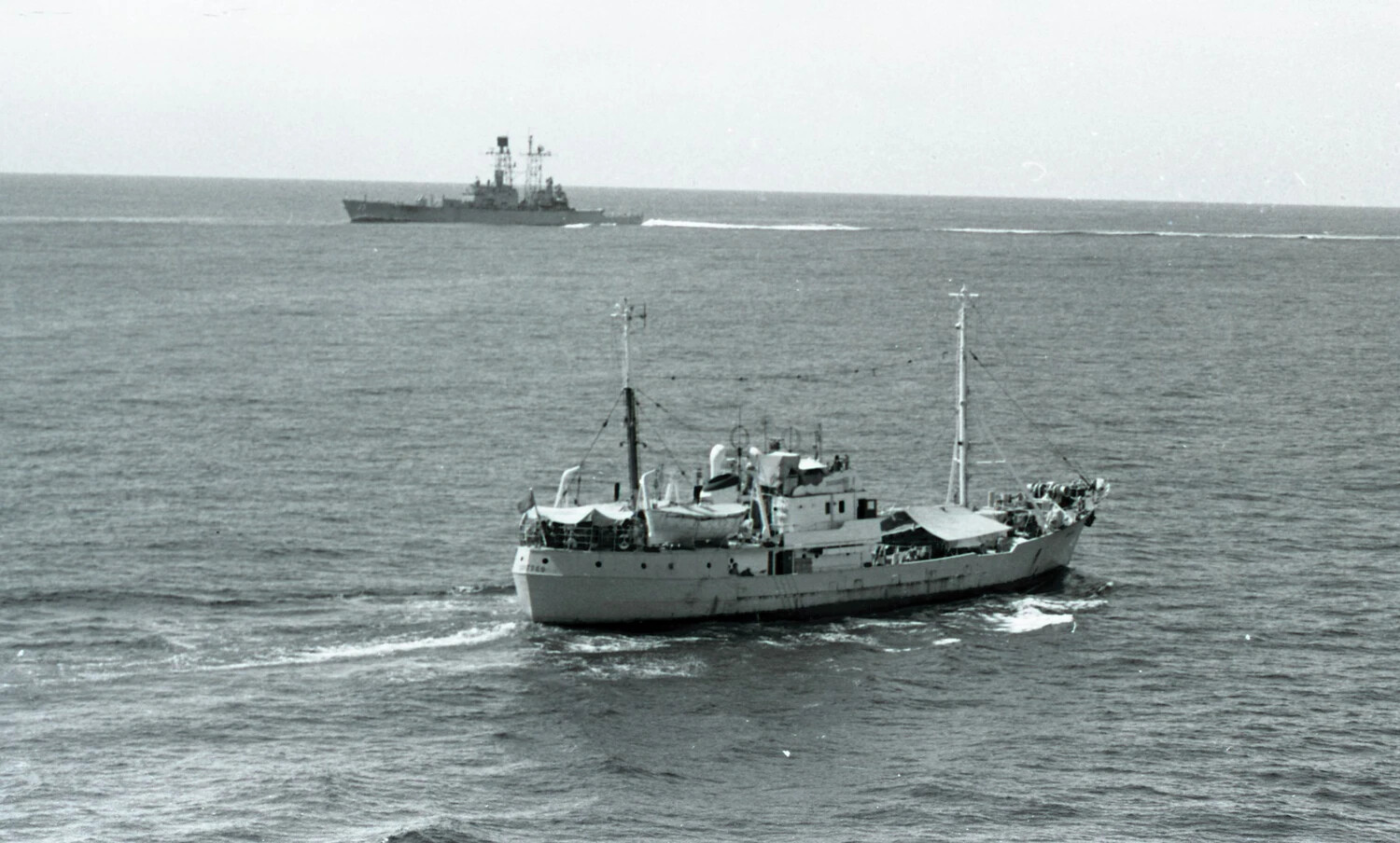 Soviet Intelligence-Collection Trawler Shadowing U.S. Navy Task Force, Vietnam Era