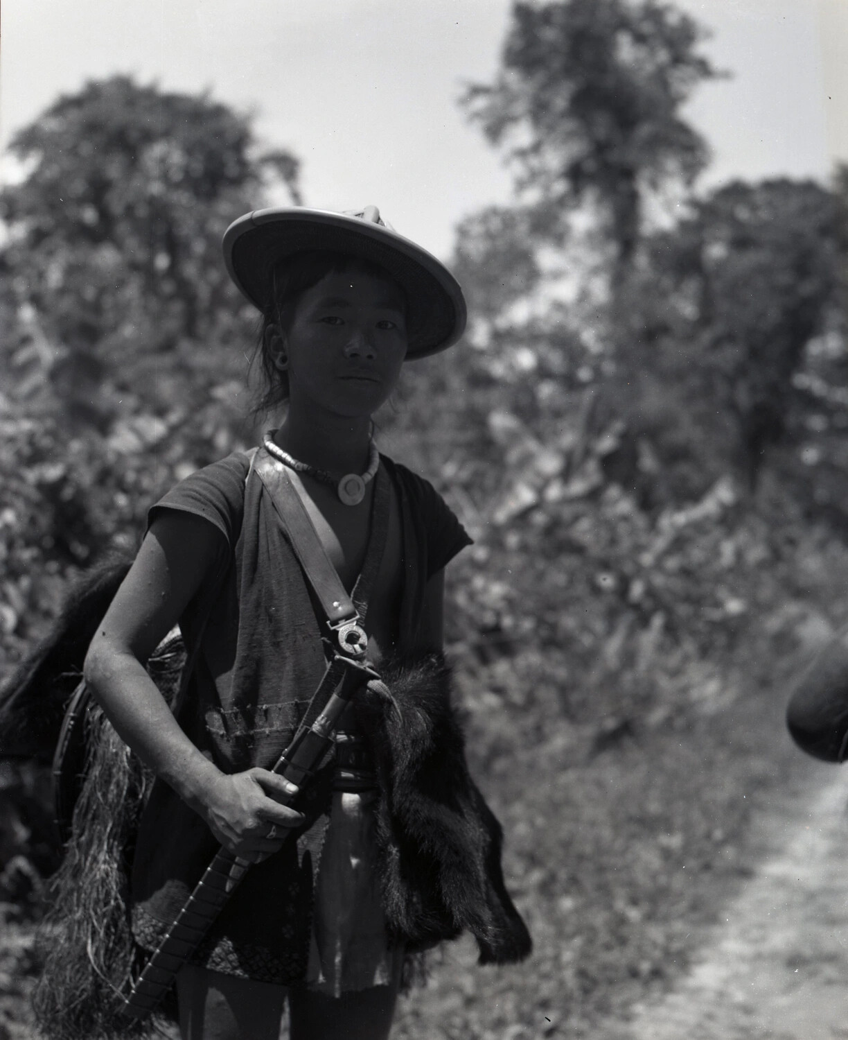 Hill-Tribe Woman with Traditional Dao Knife, India-Burma Frontier Region