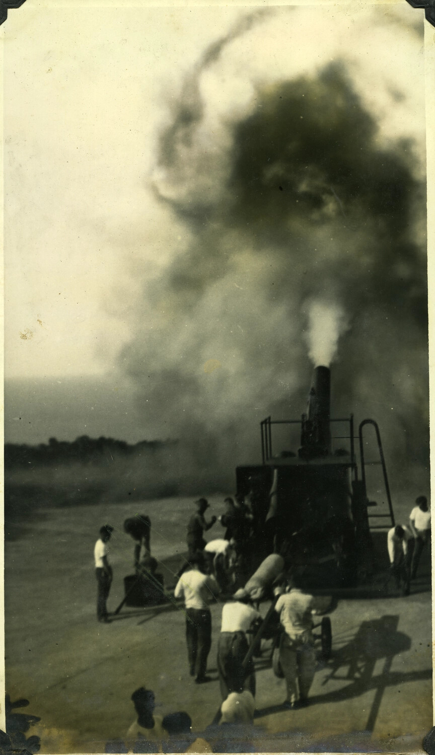 Steam-Powered Machinery with Large Smoke Plume at a Work Site, Philippines, c. 1920s-1930s