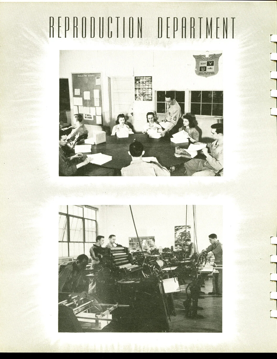 Reproduction Department Page, Scott Field Yearbook