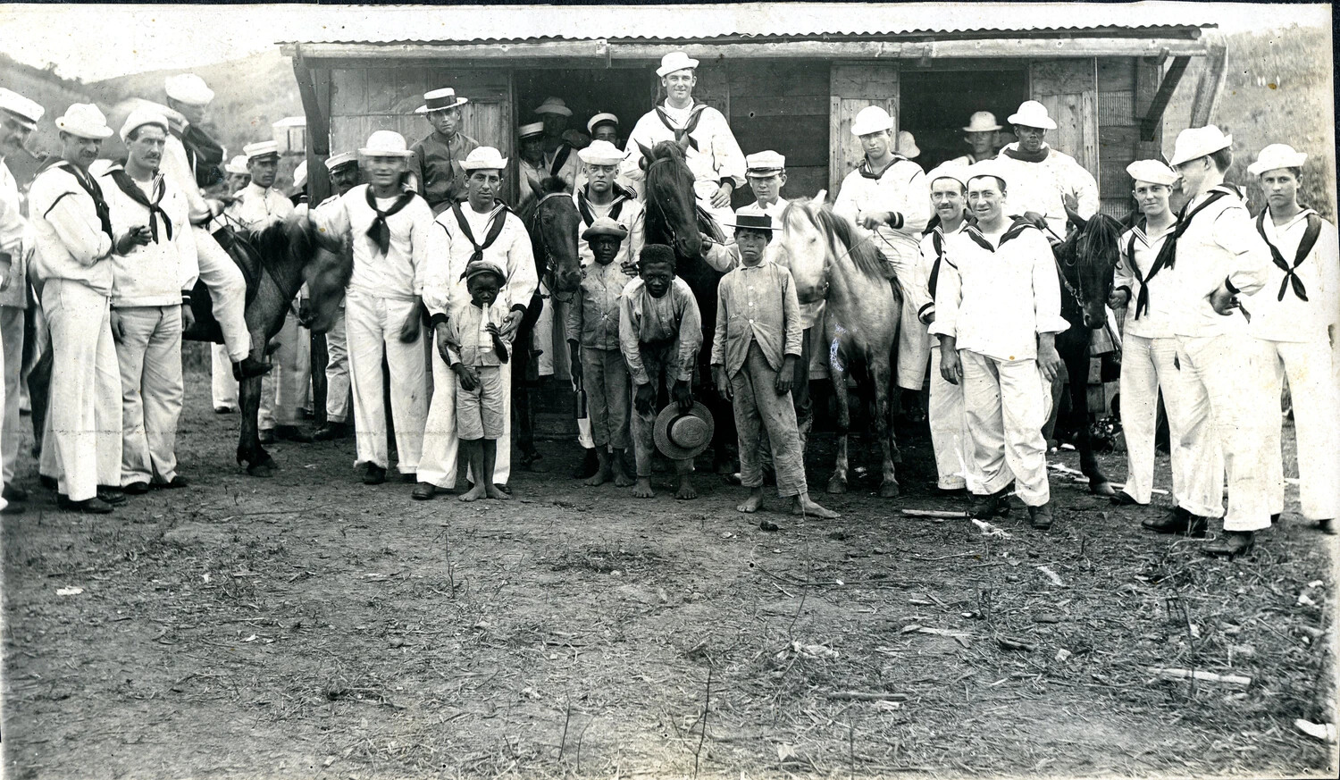 Sailors and Local Children at Culebra (Detail)