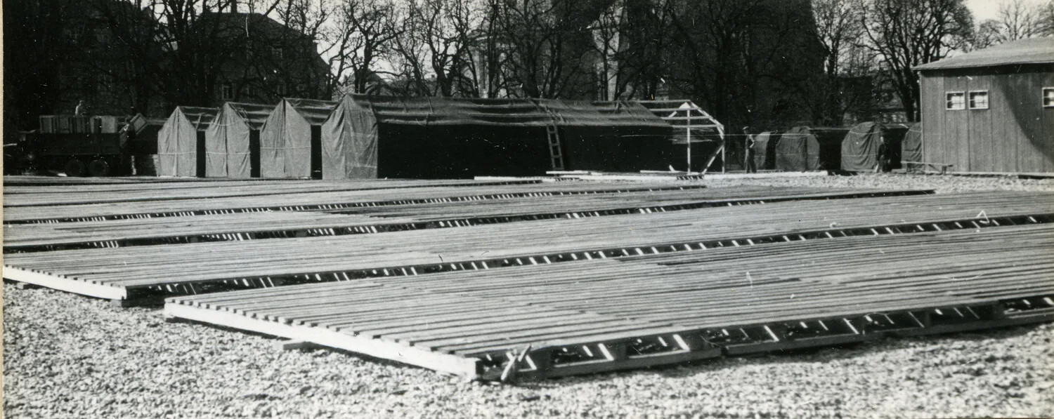 Wooden Storage-Platform Construction at U.S. Army Depot, Germany (Detail View)