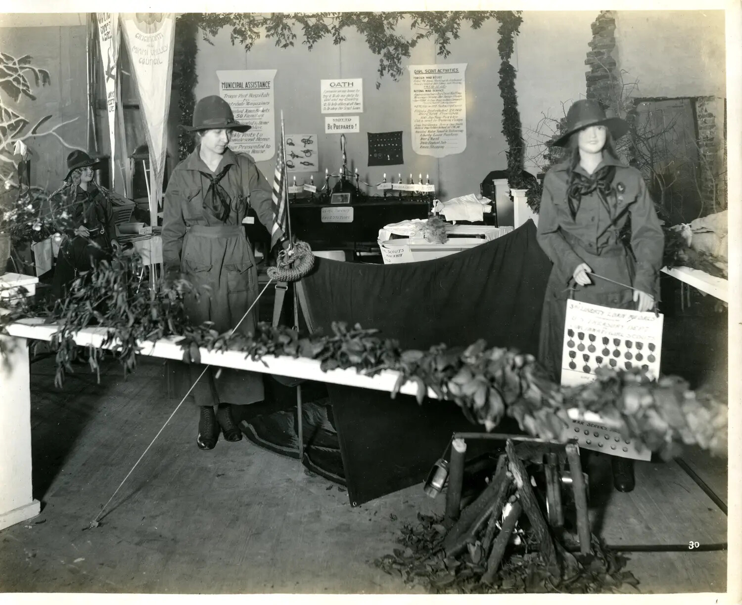 Girl Scout 'Third Liberty Loan' Exhibit Booth, Cincinnati/Miami Valley Council, WWI-Era Ohio Exposition, Spring 1918