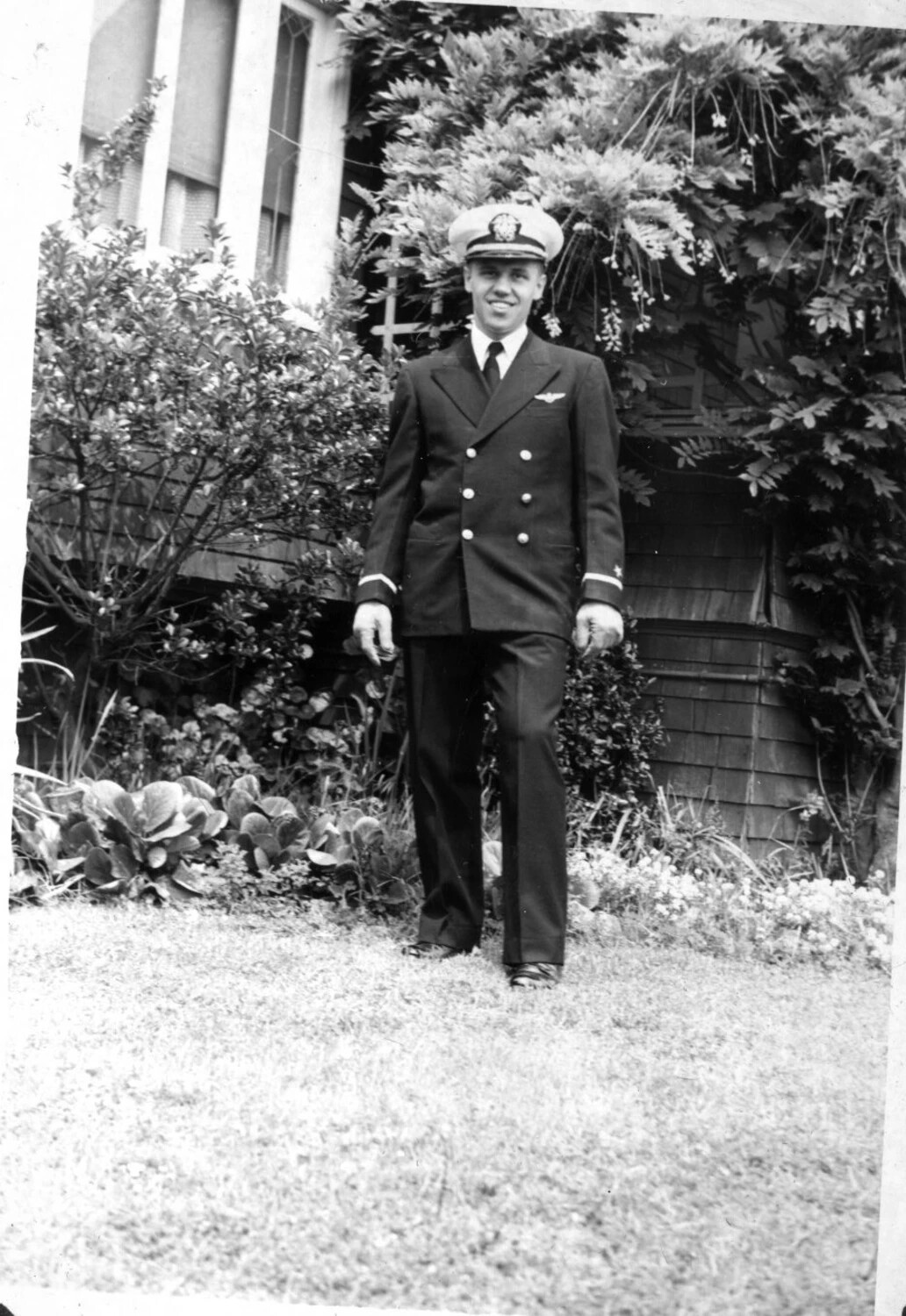 Portrait of Lt. Bancroft, U.S. Navy Aviator, in Dress Blue Uniform, Korean War Era